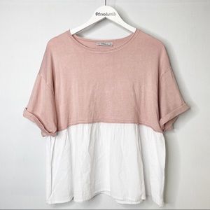 Zara Knit Layered Bay Doll Top Size S NWOT